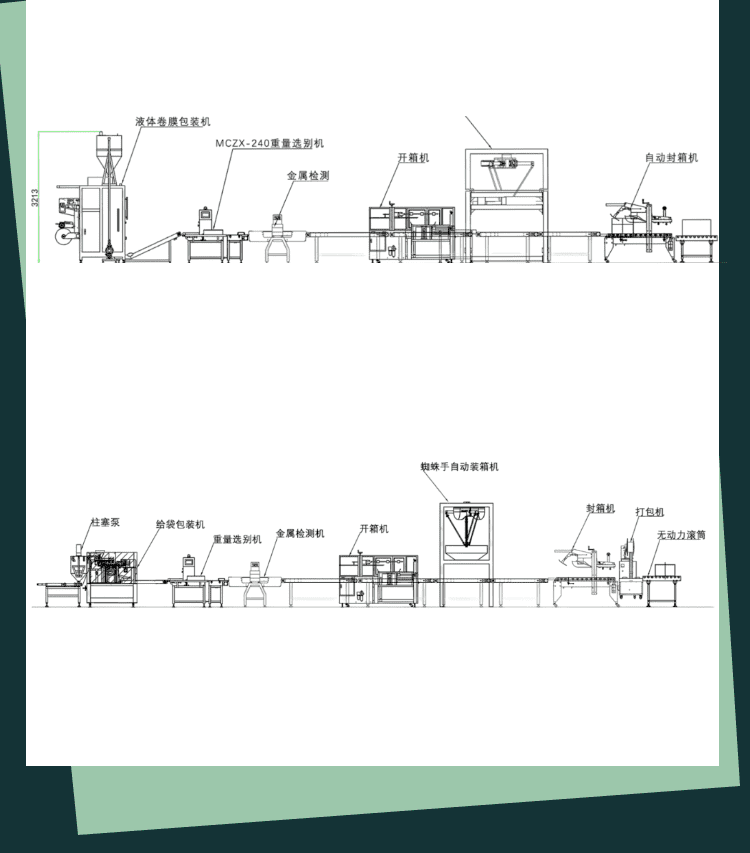 液體袋裝產品包裝流水線